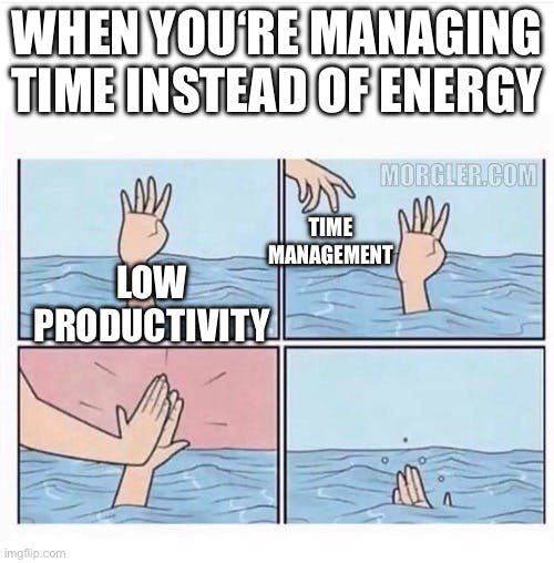 Cover for Boost productivity: Manage your energy, not your time! ⚡️